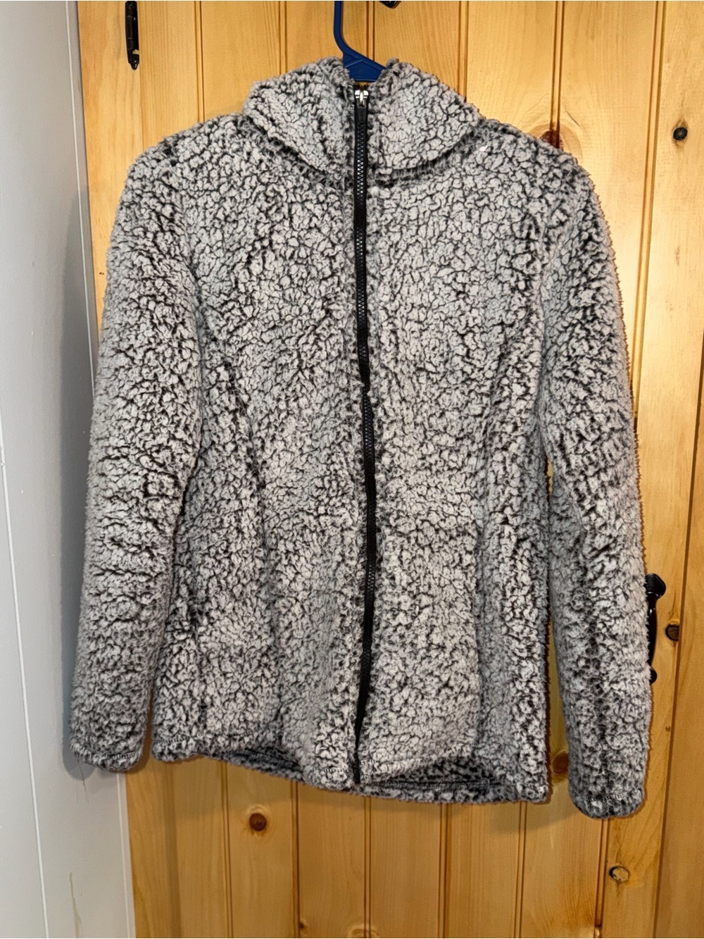 RBX Cozy Women's Faux Sherpa Zip Hoodie Jacket - Gray- Size Small